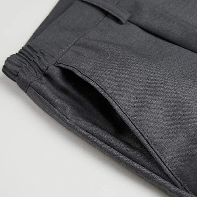 sanyamk - Korean Menswear Style Fashion Trousers Men's Spring New Loose Straight Wide Leg Long Solid Color Suit Pants Male Tide