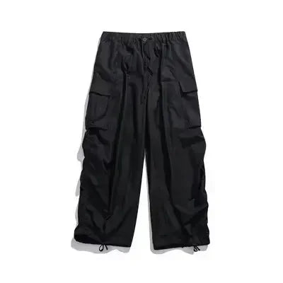 sanyamk Japanese Wide Leg Cargo Pants Men Vintage Oversize Cargo Trousers Male Loose Casual Streetwear Hip Hop Pocket Autumn