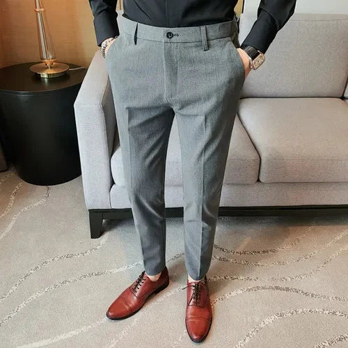 sanyamk Men Suit Pants Dress Pantalone Hombre Stretch Slim Formal Trousers Calça Masculina Solid Color Casual Fashion Clothing