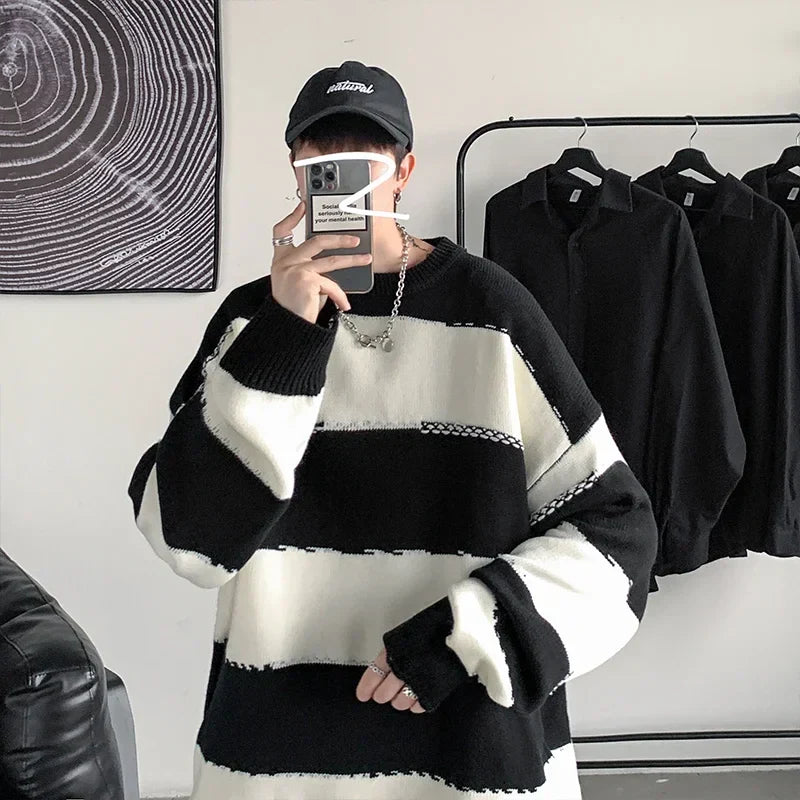 BONSIR - Knitted Warm Men Sweater Turtleneck Loose Casual Bottoming Autumn Pullovers