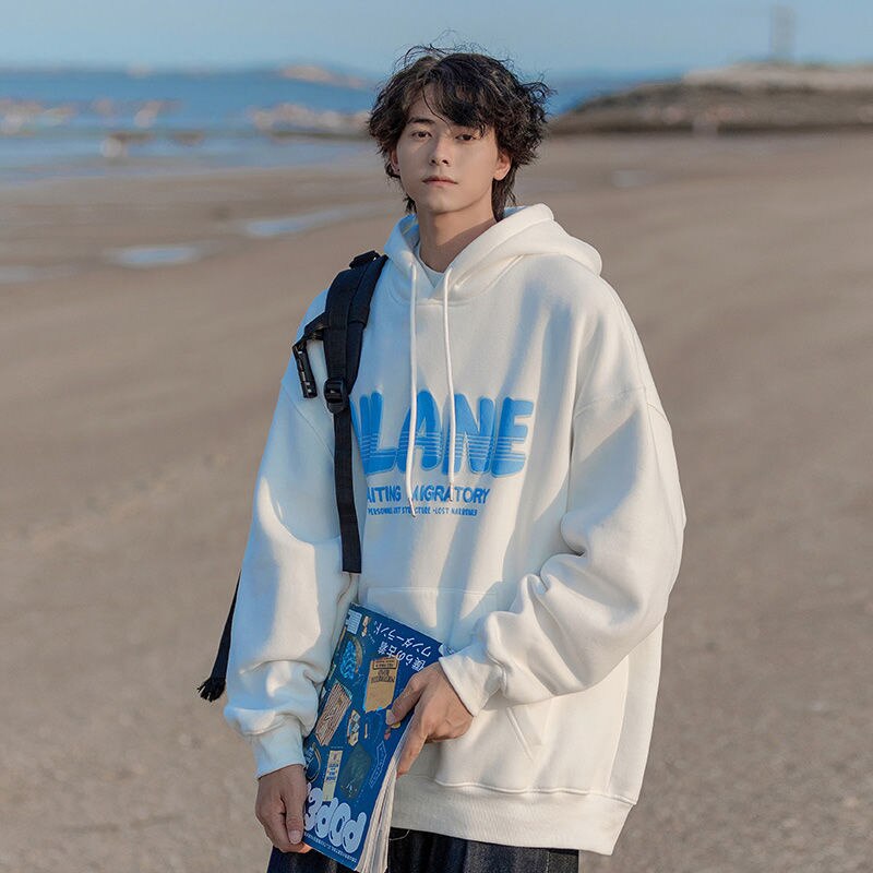 Bonsir Fashion Letter Men's Hooded Sweatshirts Autumn Unisex Hoodies Loose Casual Hip Hop Male Pullovers Unisex Streetwear