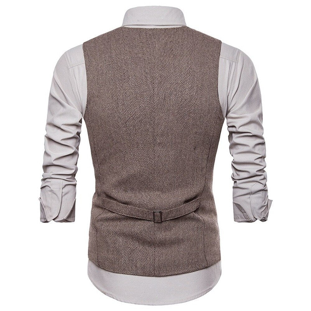 sanyamk KB New Arrival Dress Vests For Men Slim Fit Mens Suit Vest Male Waistcoat Gilet Homme Casual Sleeveless Formal Business Jacket