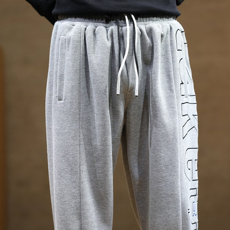 sanyamk Spring Autumn Letter Harem Pants Men casual pants Hip Hop Streetwear Black Grey Loose Sweatpants Jogger Plus Size Baggy Trouser