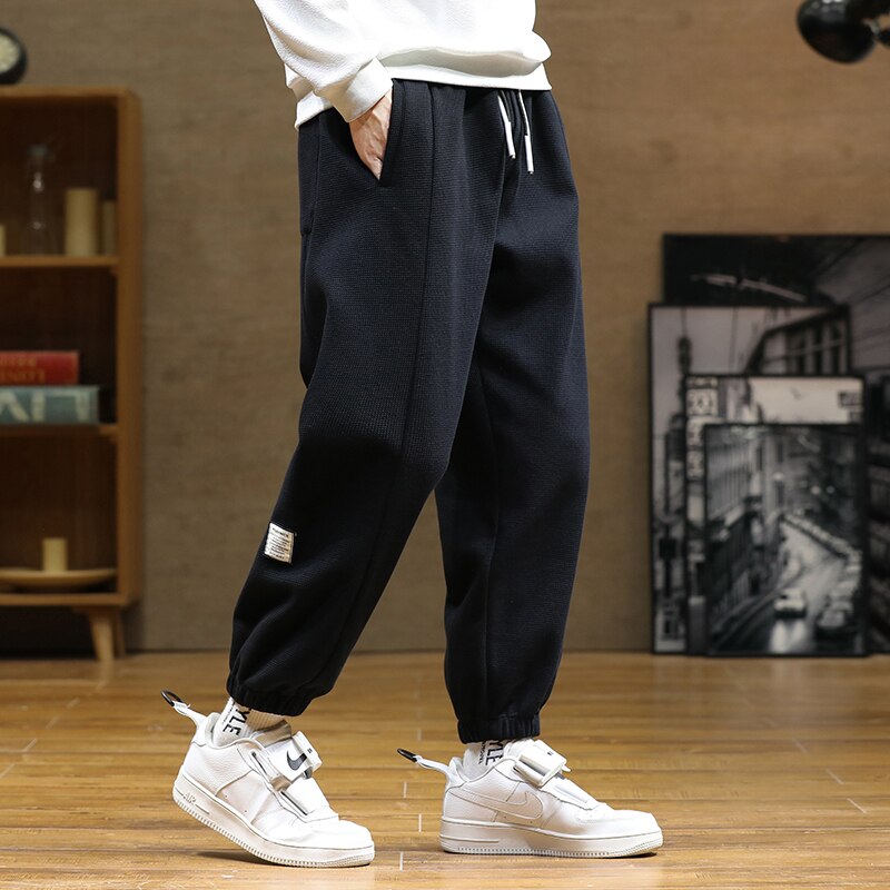 sanyamk Spring Autumn Letter Harem Pants Men casual pants Hip Hop Streetwear Black Grey Loose Sweatpants Jogger Plus Size Baggy Trouser