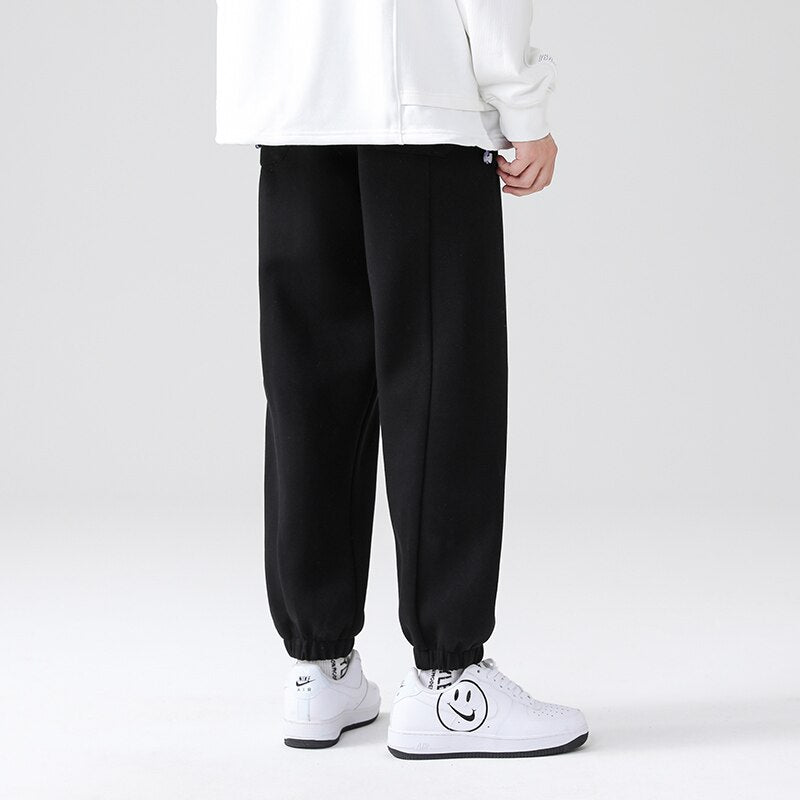 sanyamk Spring Autumn Letter Harem Pants Men casual pants Hip Hop Streetwear Black Grey Loose Sweatpants Jogger Plus Size Baggy Trouser