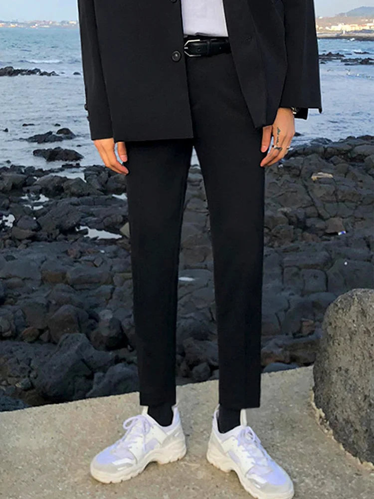 sanyamk - Wear Men's Autumn Tide Suit Pants New Korean Fashion Slim Casual Pants Black All-match Trousers For Male 2Y2257