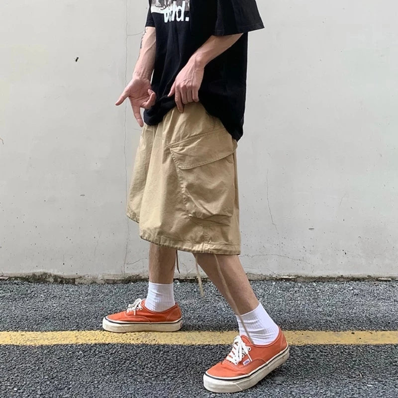 Bonsir Wide Leg Shorts Men Short Oversize Vintage Men's Shorts for Summer Clothing Mens Sports Bermuda Running Workout Cargo Pants