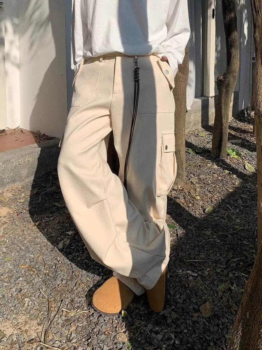sanyamk Wide Cargo Pants Men Baggy Oversize Cargo Trousers Male Oversize Loose Casual Streetwear Hip Hop Pocket Spring
