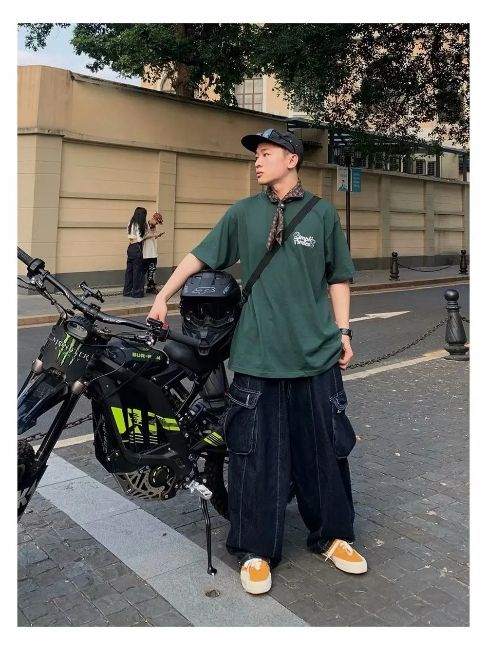 Bonsir Baggy Cargo Jeans big pocket Trousers Male Denim Pants Wide Leg Pant women's Jeans Loose Casual Streetwear Hip Hop Harajuku