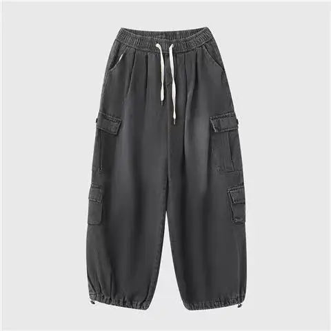 sanyamk Baggy Cargo Jeans Men Oversize Wide Leg Denim Trousers Male Cargo Pants Japanese Casual Loose Streetwear Hip Hop