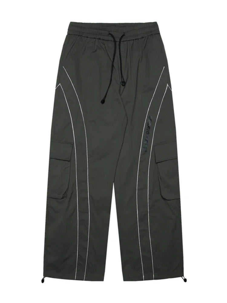 Bonsir Baggy Wide Leg Cargo Pants Men Oversize gray Cargo Trousers Male Loose Casual Sweatpants Streetwear Hip Hop