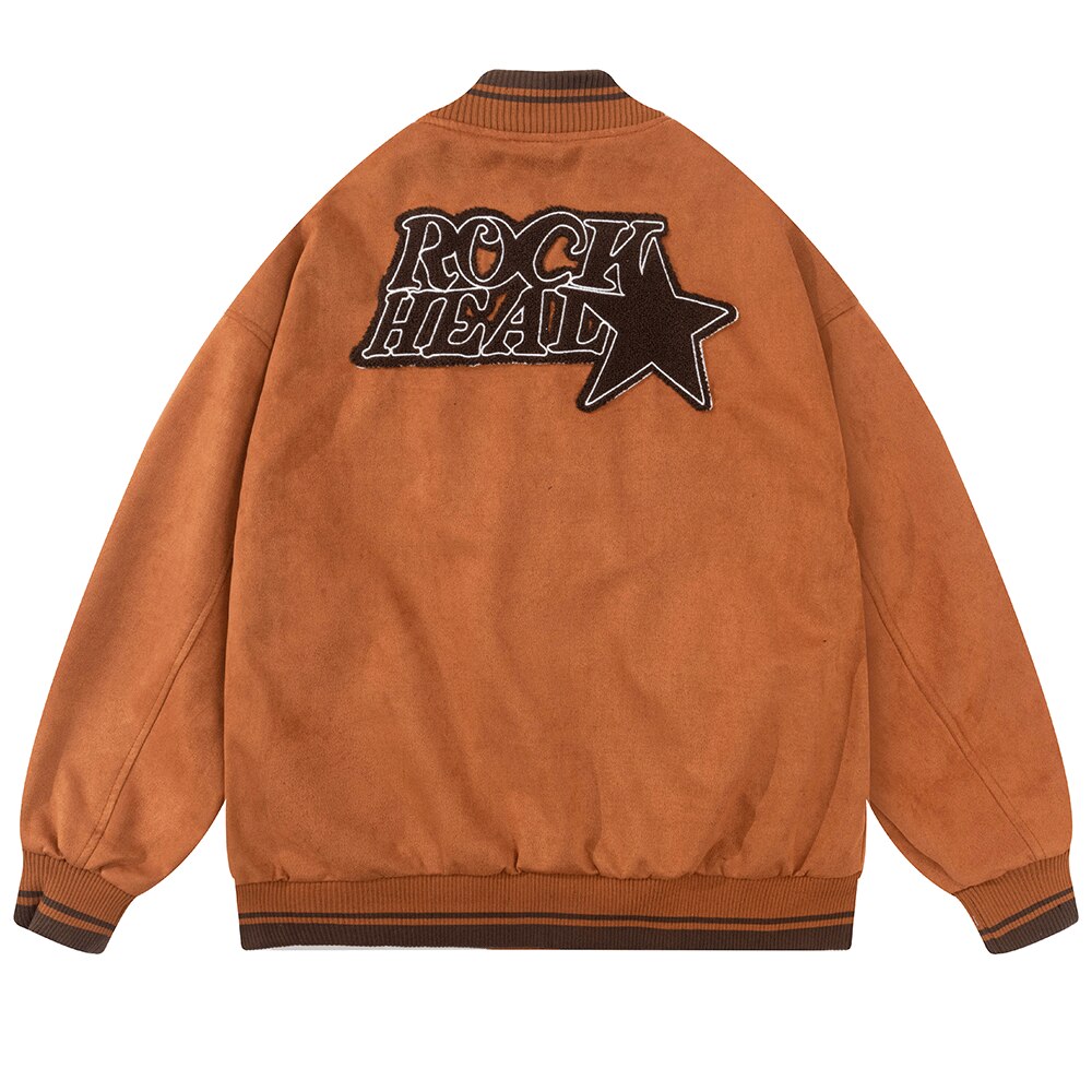 sanyamk Patch Letters Embroidery Baseball Uniform Jacket Mens Hip Hop Loose Casual Punk Couple Jacket Top Men
