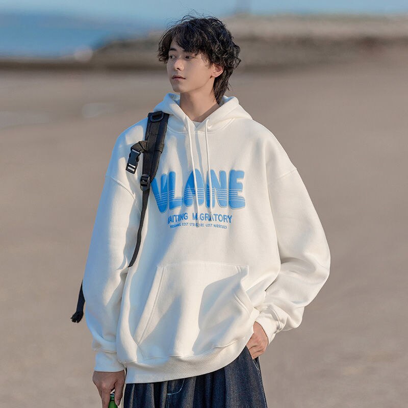 Bonsir Fashion Letter Men's Hooded Sweatshirts Autumn Unisex Hoodies Loose Casual Hip Hop Male Pullovers Unisex Streetwear