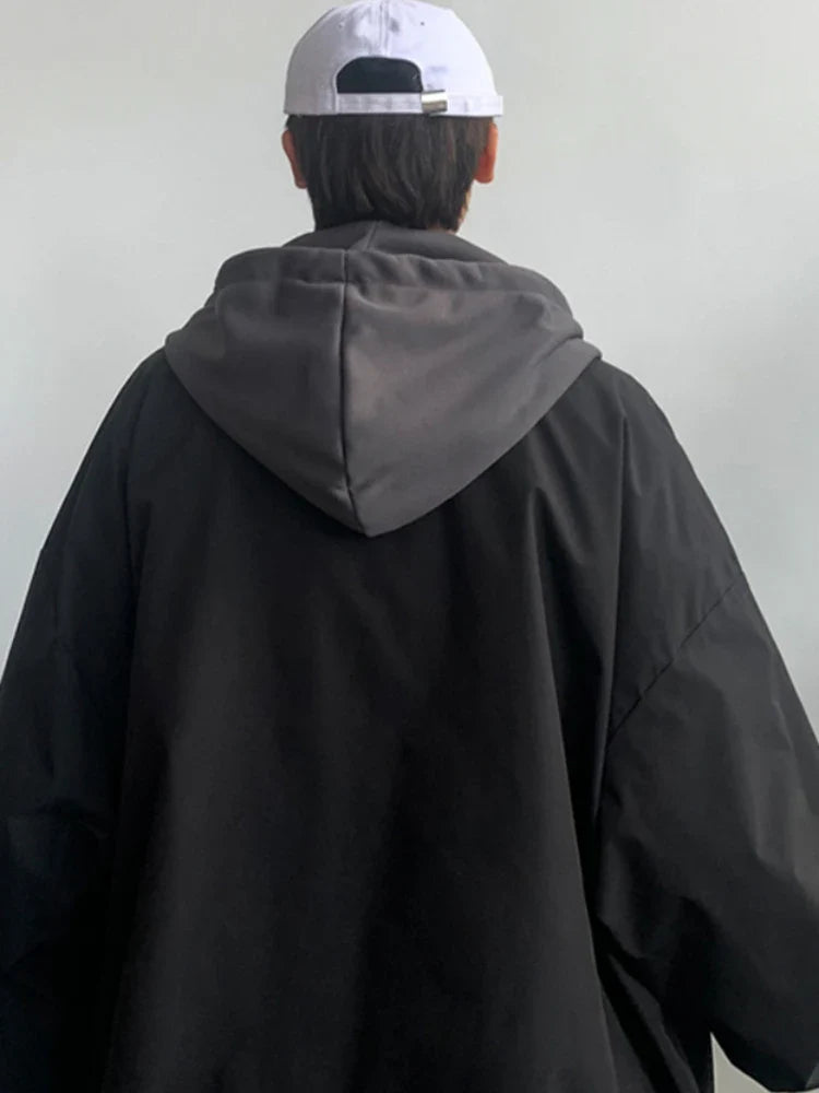 sanyamk Hooded Jackets Men Leisure Japanese Preppy Style 5 Color Daily Teenagers Streetwear Comfortable Advanced Baggy Fashion Vitality