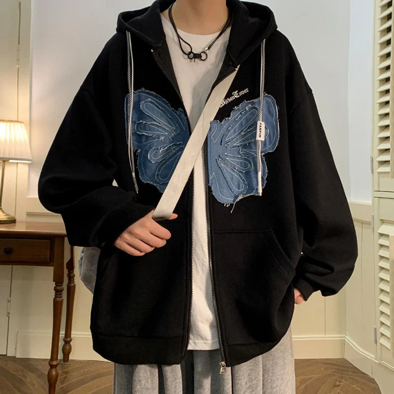 sanyamk - Embroidery Streetwear Y2k Zip Up Hoodies 2024 Pullover Casual Korean Fashion Graphic Sweatshirts Hooded Hoodies