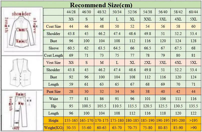 sanyamk Men Suit 3 Pieces Business Leisure Flat Collar Single Row Two Button Groom Best Man Wedding Banquet Tuxedo Jacket Vest Pants