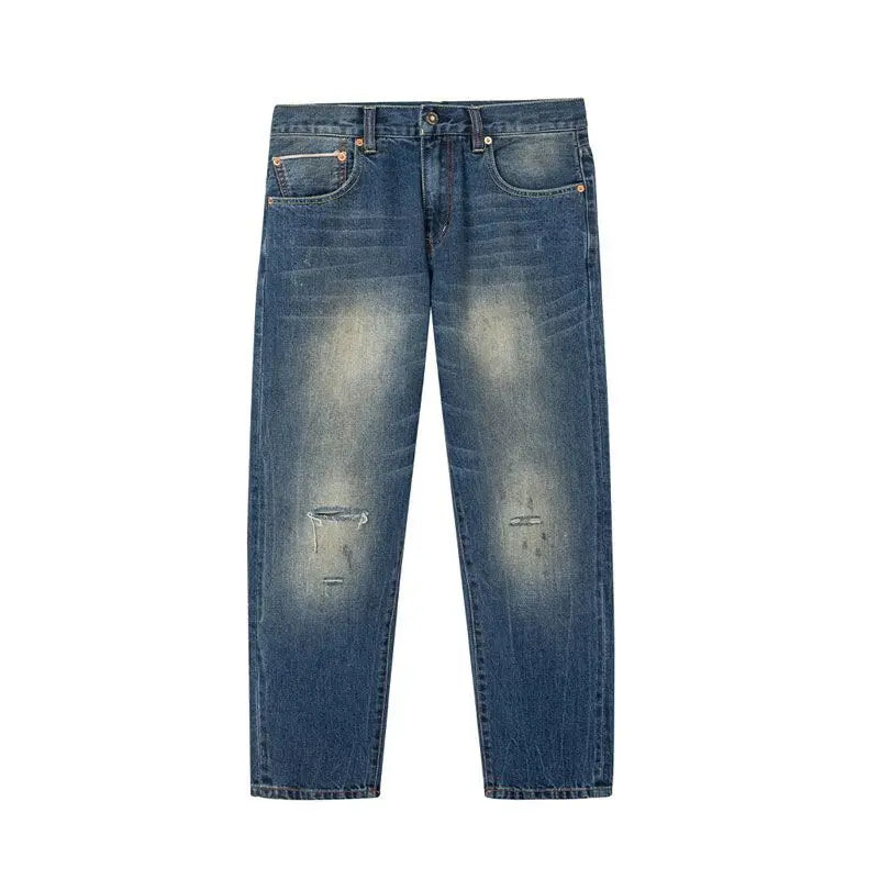sanyamk New Spring and Summer Men's Jeans Vintage Solid Color Elastic Classic Jeans Men Slim Fashion Denim Trousers Male G115