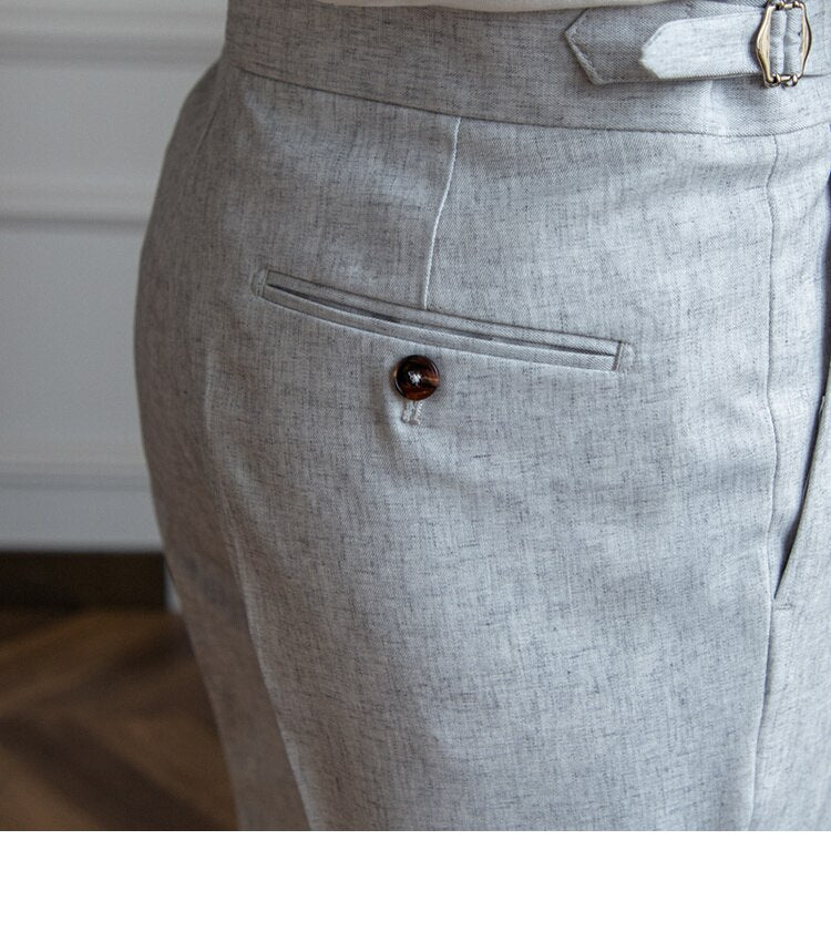 sanyamk Italy Business Dress Pants Men High Quality Office Social Suit Pants Casual Wedding Groom Trousers Gray Pantaloni Uomo Casual