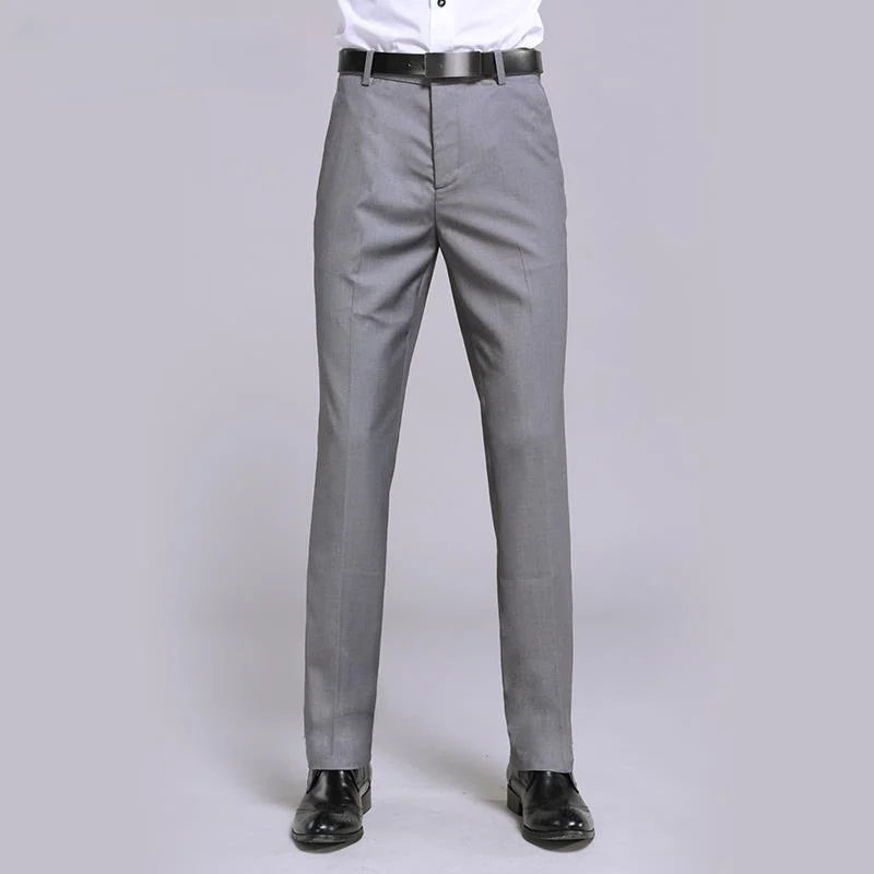Bonsir High Waist Men's Suit Pants High Quality Autumn Thick Straight Business Work Daily Dress Formal Pants Classic Trousers A269