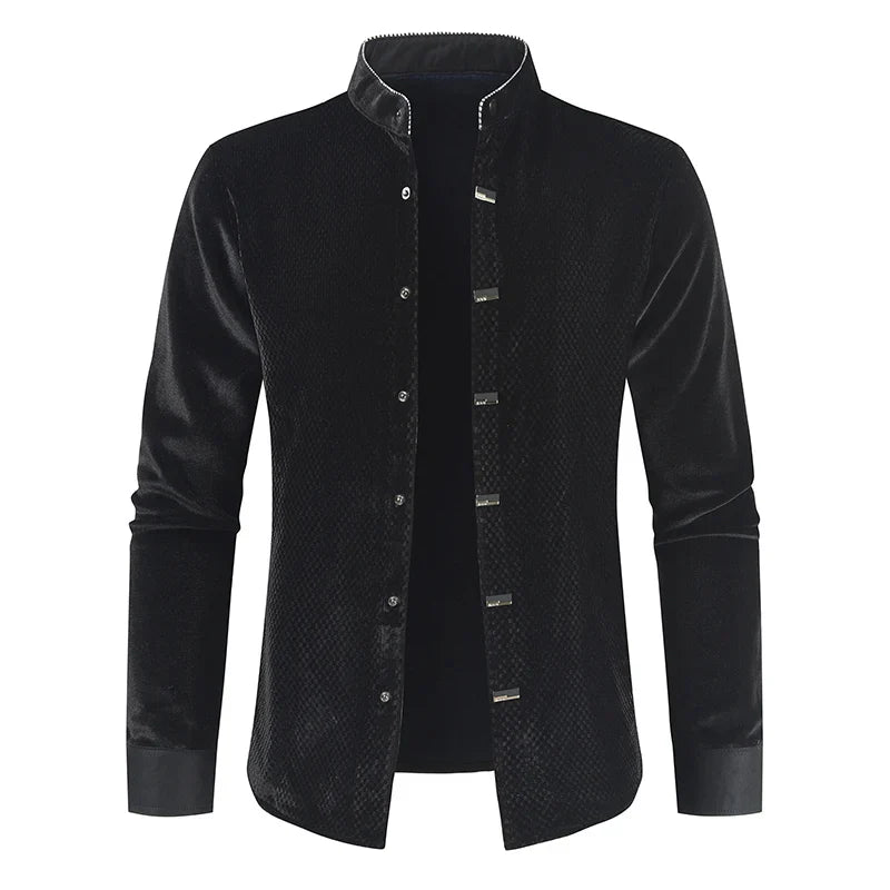 sanyamk - 2024 New Men's Long Sleeve Button Shirt Top Korean Fashion Men's Street Dress Personality Luxury T-shirt