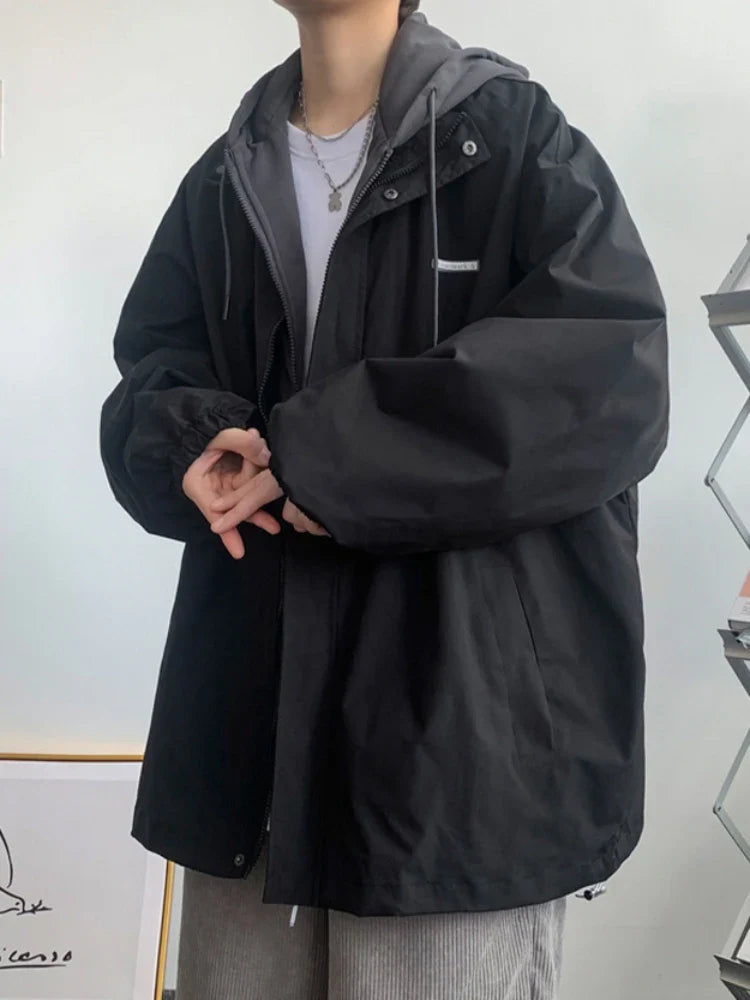 sanyamk Hooded Jackets Men Leisure Japanese Preppy Style 5 Color Daily Teenagers Streetwear Comfortable Advanced Baggy Fashion Vitality