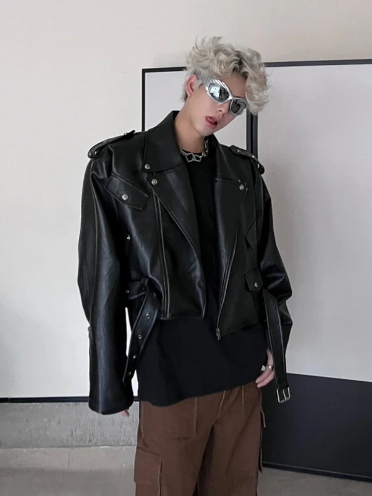 sanyamk Autumn Jackets Men Rivet Design Cropped Stylish Teenagers Vitality Handsome Korean Style Daily Streetwear Cozy Windbreaker Ins