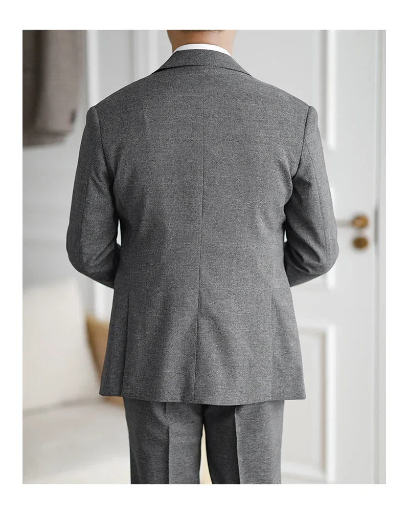 sanyamk High Quality Wedding Suits For Men Solid Color Business Formal Casual Dress Suits 2 Pieces Office Work Party Prom Costume Homme