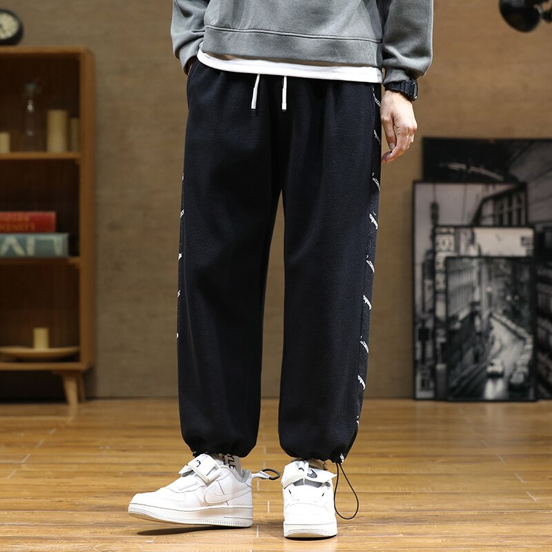 sanyamk Spring Autumn Letter Harem Pants Men casual pants Hip Hop Streetwear Black Grey Loose Sweatpants Jogger Plus Size Baggy Trouser