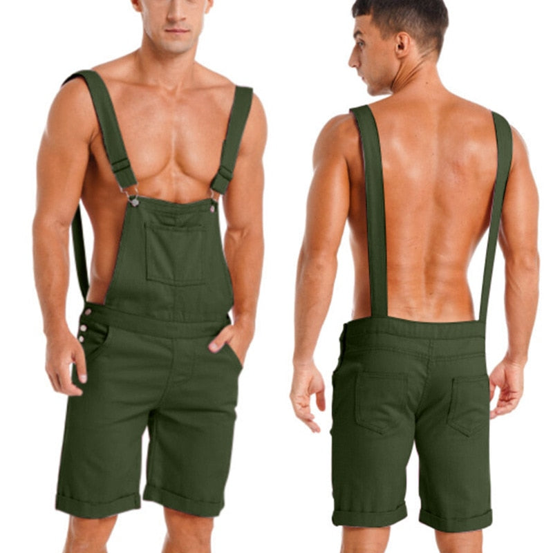 sanyamk Loose Large Casual Summer Strap Pants Vintage Men Rompers Straight Shorts Fashion Sexy Sportsshorts Overalls Workwear Jumpsuit