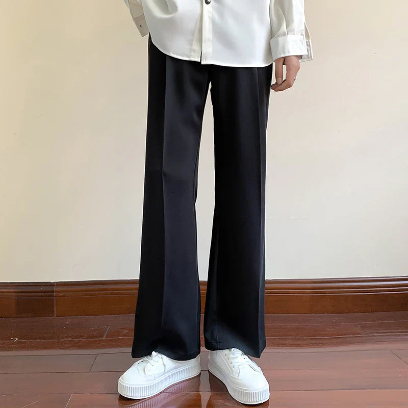 sanyamk Black Suit Pants Men Fashion Social Mens Dress Pants Korean Loose Straight Casual Flared Pants Mens Office Formal Trousers M-3XL
