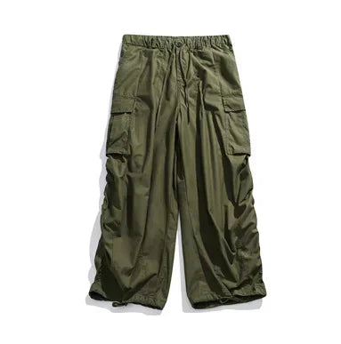 sanyamk Japanese Wide Leg Cargo Pants Men Vintage Oversize Cargo Trousers Male Loose Casual Streetwear Hip Hop Pocket Autumn