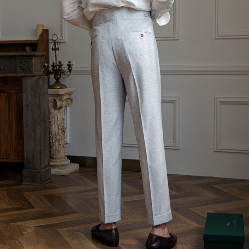 sanyamk Italy Business Dress Pants Men High Quality Office Social Suit Pants Casual Wedding Groom Trousers Gray Pantaloni Uomo Casual