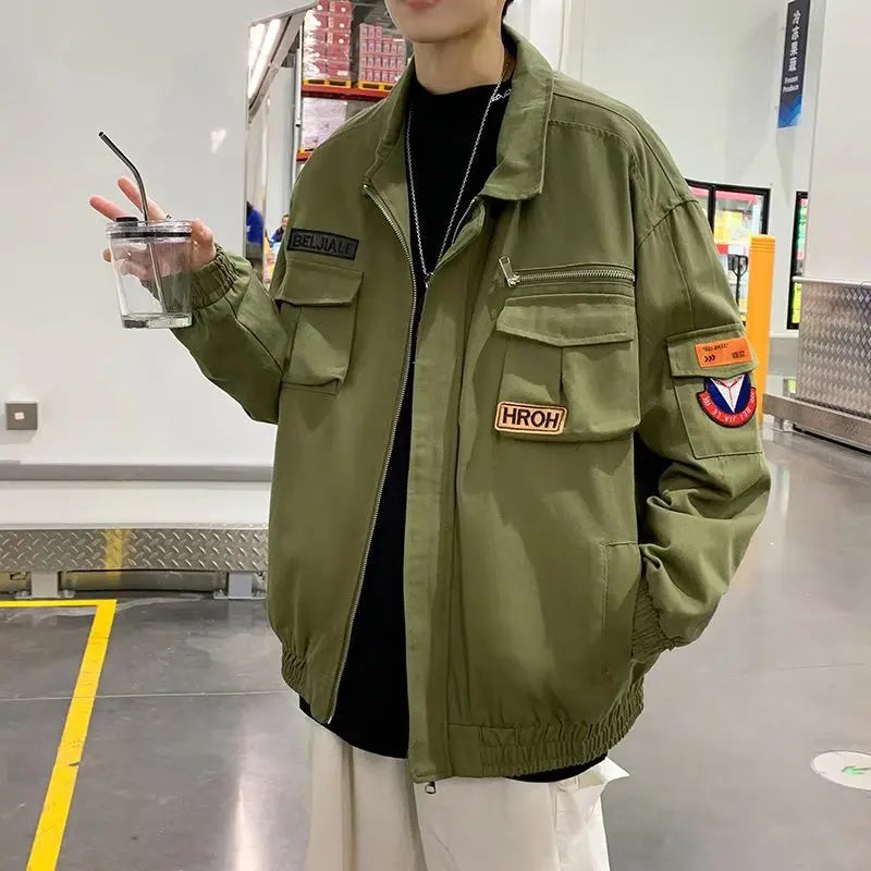 sanyamk - Airmen's uniform jacket spring new casual loose men's jacket Korean version trend top