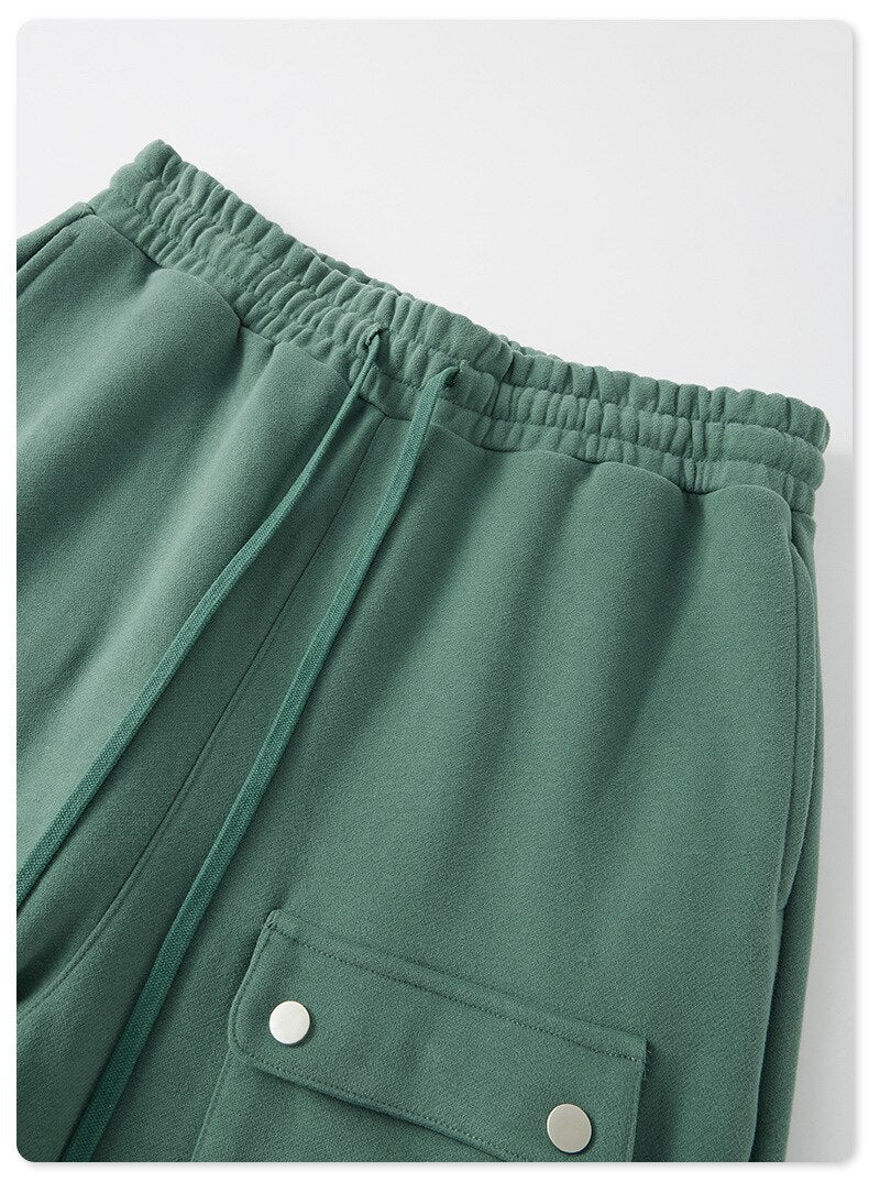 sanyamk Autumn Warm Vintage Green Cargo Pants Men Cargo Trousers Male Loose Casual Streetwear Hip Hop Pockets Men's Clothing