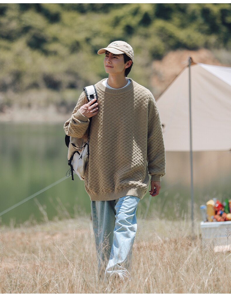 sanyamk New Winter Warm Retro solid color Sweater Men TrendTurtleneck Mens Pullover thick Slim Sweaters Tops Knitted Men's Jumper