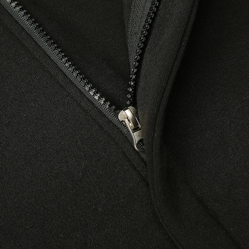 sanyamk - Men's Hoodie One Piece Sweatshirt Diagonal Zipper Korean Fashion Streetwear Hood Sweatshirt Men's T-Shirt Plush for warmth