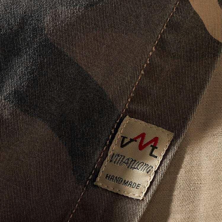 sanyamk Military Style Camouflage Shirt Men Spring Fall New Fashion Multi Pocket Cargo Blouse Vintage Casual Loose Versatile Cotton Tops