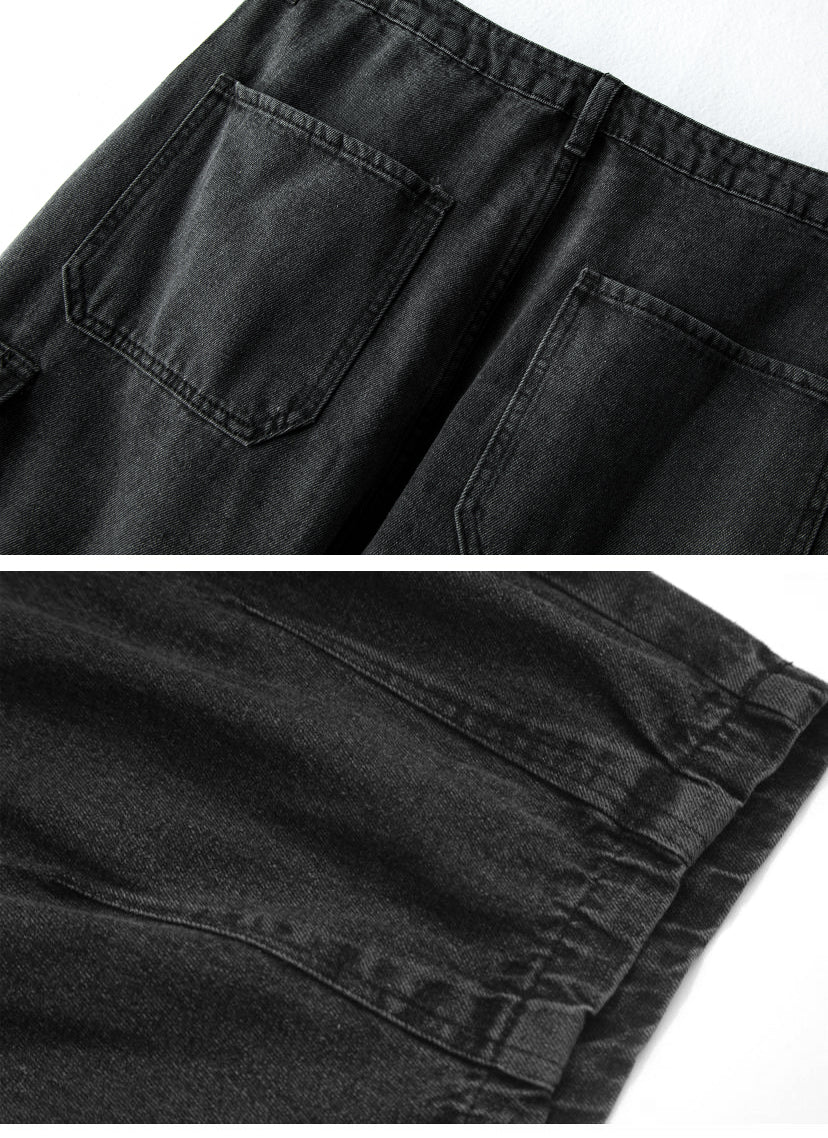 sanyamk Baggy Jeans Trousers Male Denim Pants Black Wide Leg Pants Men Jeans Oversize Cargo Korean Streetwear Hip Hop Harajuku