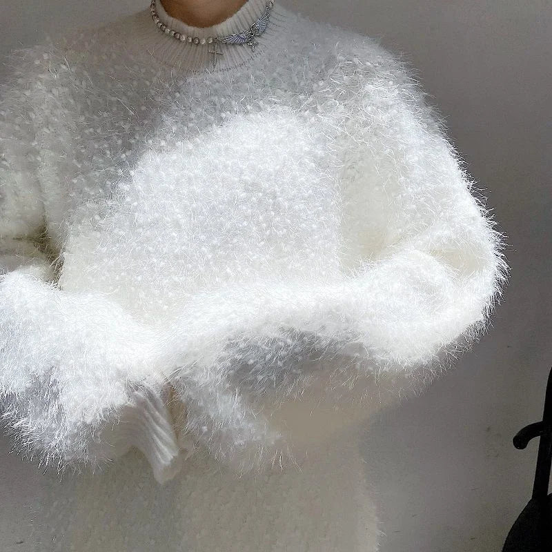 Bonsir - Thick Men Loose Casual Pullover Sweater Comfortable Fur Kinttwear Tops New Autumn Winter Chic Top Streetwear 2Y2251