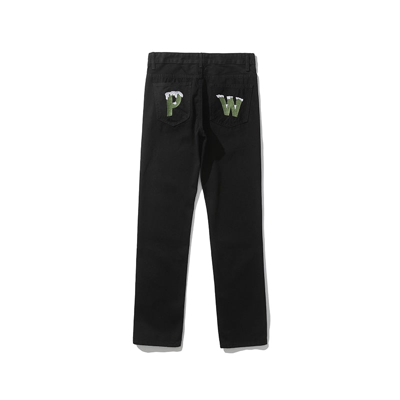 sanyamk Dog Print Straight Loose Jeans Mens Retro High Street Oversize Casual Denim Trousers Harajuku Washed Hip Hop Jean Pants
