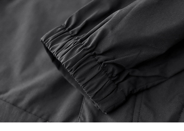 Bonsir Autumn Trekking Hooded Work Jacket Men's Windproof New Loose Half Zipper Stormsuit Outdoor Camping Hiking Riding Coat Tooling