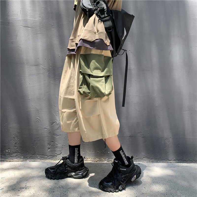 Bonsir Wide Leg Shorts Men Short Oversize Vintage Men's Shorts for Summer Clothing Mens Sports Bermuda Running Workout Cargo Pants
