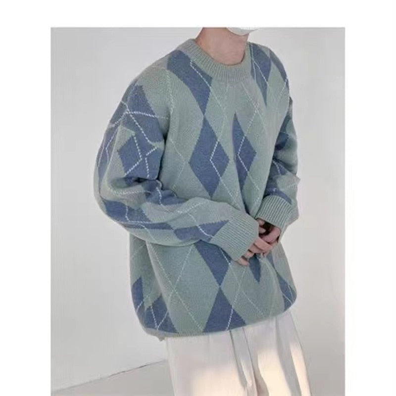 Bonsir Men's Loose Couple Clothes Wool Sweater Streetwear Hip-hop Retro Long Sleeve Knitting High-quality Apricot Color Coats