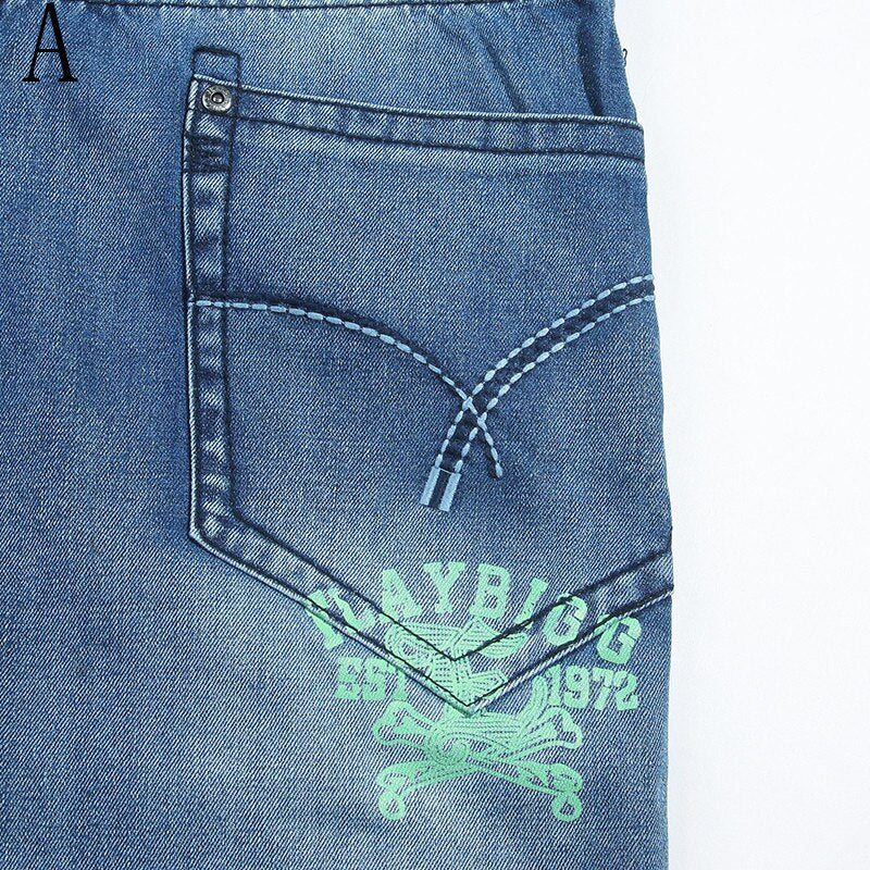 Bonsir Plus Fat Large Size 48 Loose Straight Jeans Men Street Hip Hop Printing Jeans Skateboard Baggy Denim Trousers Male