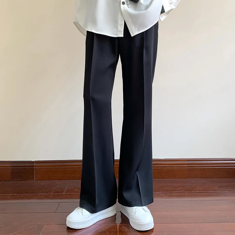sanyamk Black Suit Pants Men Fashion Social Mens Dress Pants Korean Loose Straight Casual Flared Pants Mens Office Formal Trousers M-3XL