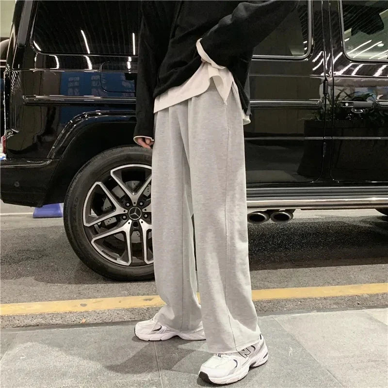 Bonsir Autumn Loose Big Size Hundred Straight Wide-leg Long Pants Men's New Salt Drag Pants Sports Casual