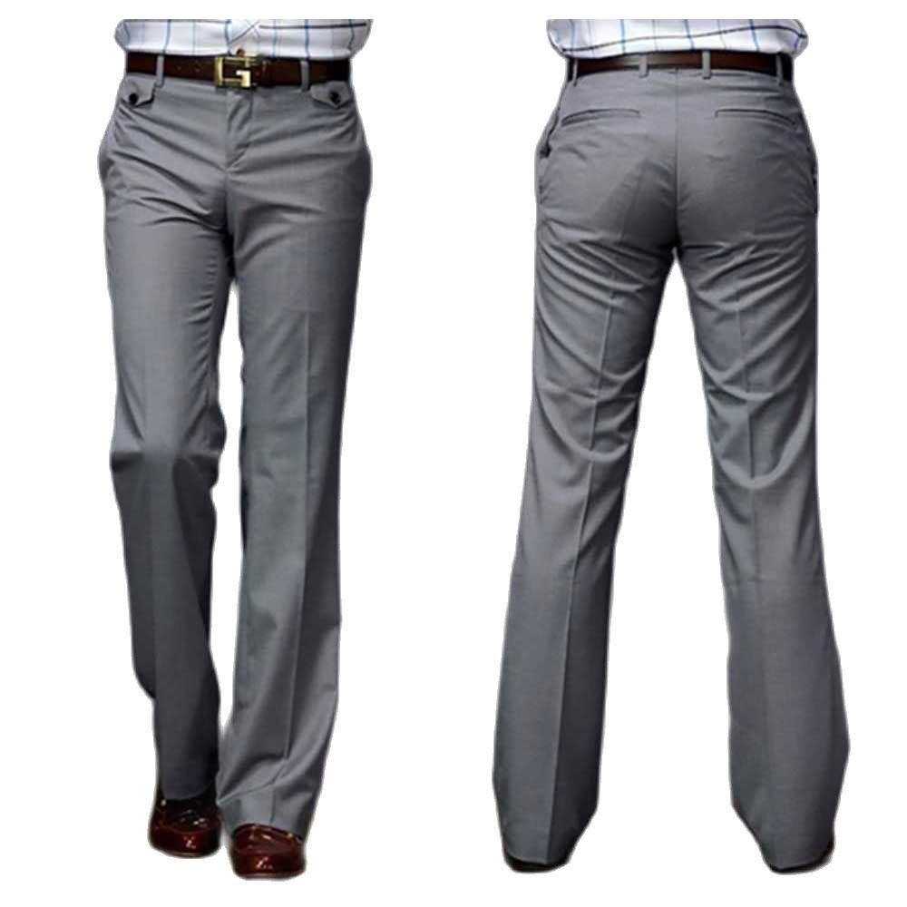 sanyamk Korean Fashion Micro Flare Leg Opening Trousers Men's Casual Loose Baggy Streetwear Suit Pants Business Clothing