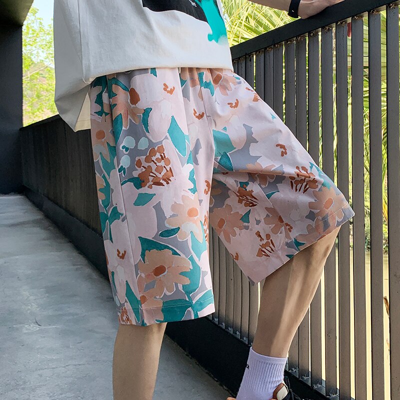 Bonsir Anime Graffiti Mens Summer Casual Shorts Neutral Fashion Hip Hop Cotton Sweat Short Pans Men's Joggers Beach Short Sweatpants
