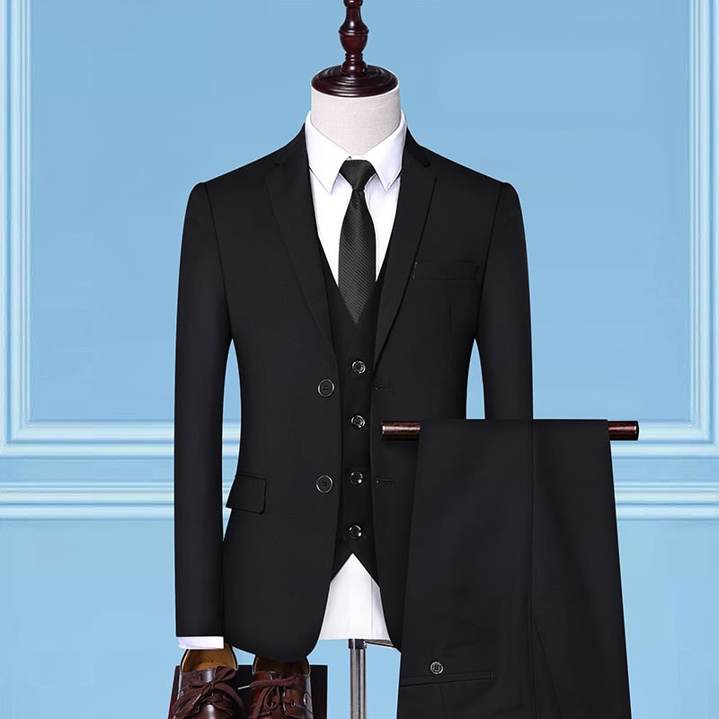 sanyamk Formal Business Wedding 3 Pieces Suit Set / Male Blazers Jacket Pants Vest Trousers Dress Waistcoat