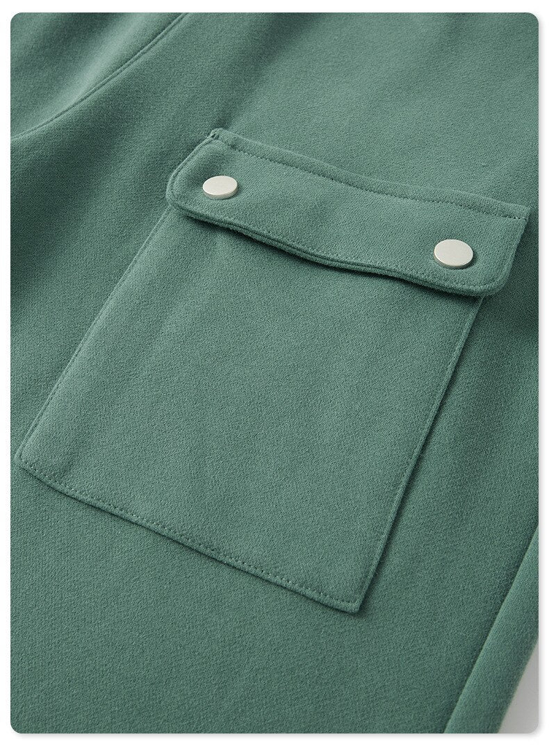 sanyamk Autumn Warm Vintage Green Cargo Pants Men Cargo Trousers Male Loose Casual Streetwear Hip Hop Pockets Men's Clothing